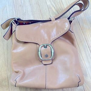 Coach shoulder bag with buckle